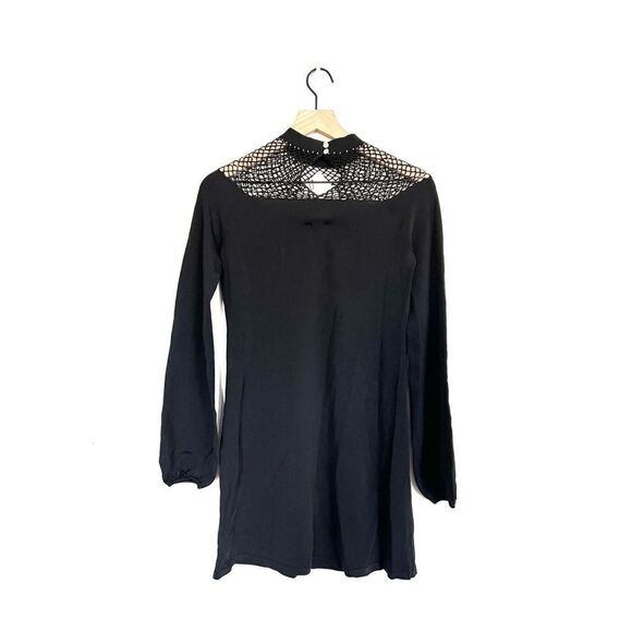Joos Tricot Swarovski Fish Net Body Con Dress Black Size Extra Small - Picture 10 of 12